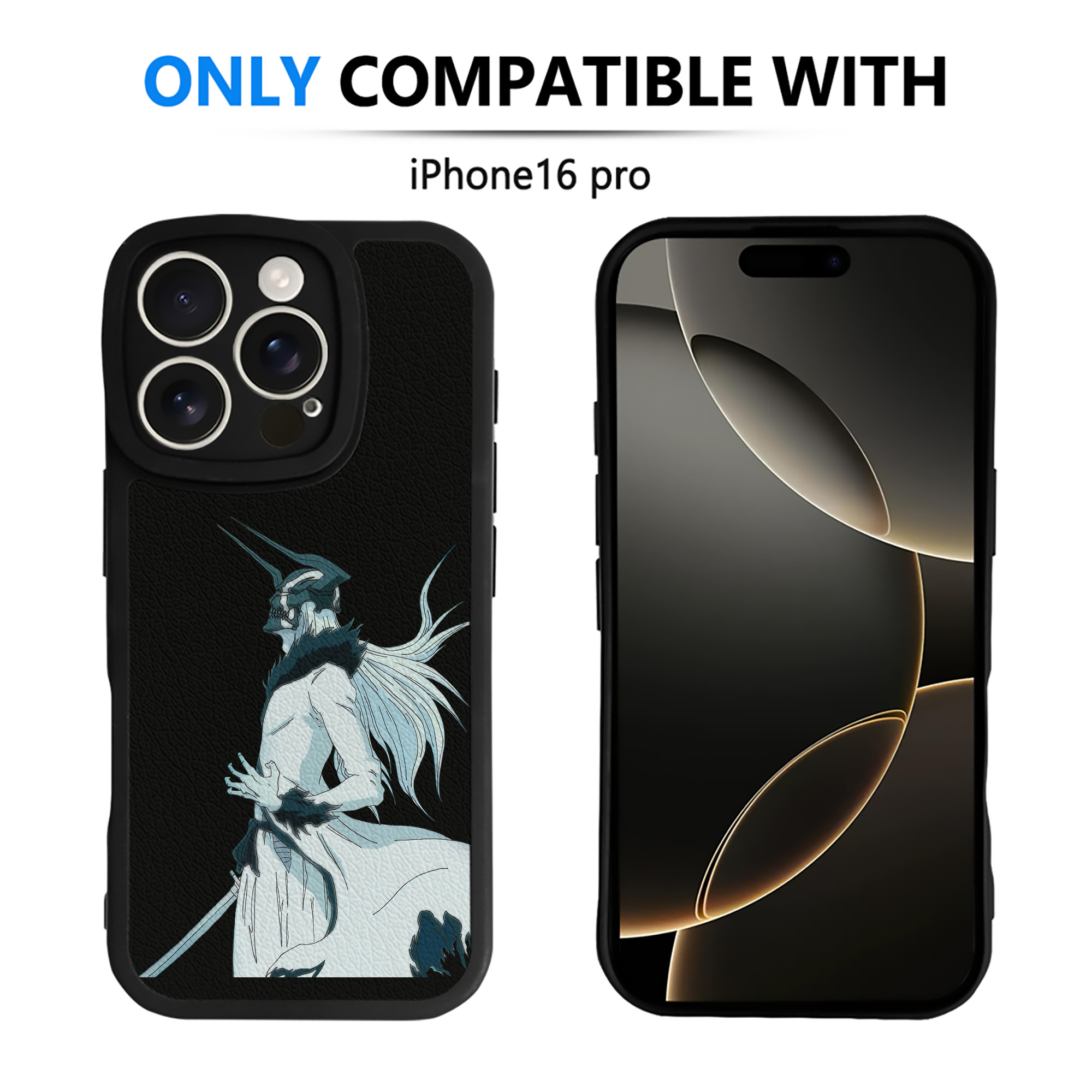 ブリーチ 黒崎一護（くろさき いちご）BLEACH Kurosaki Ichigo 【iPhone 16シリーズ対応】シリコンスマホケース（レザー調） 材質：シリコン